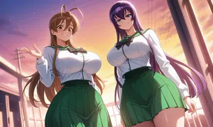 Highschool of the dead - Rei & Saeko daidoujipv ai generated