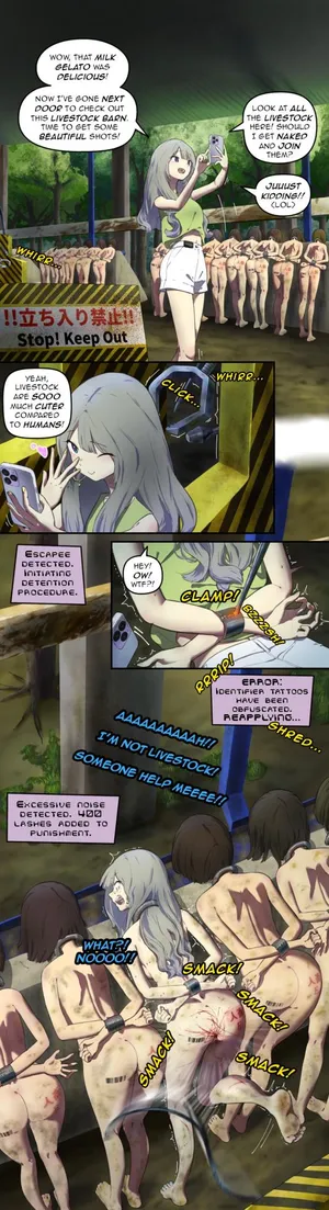 A barn with a gelato shop and off-limits entry