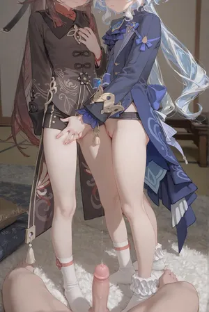 [CunnyFunky] Hu Tao and Furina [AI Generated] [Uncensored]