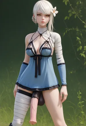 Kainé | NieR Replicant | Horsecock futa fourt2 ai generated
