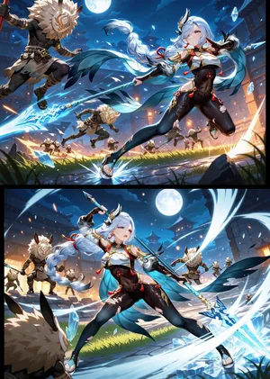 ●PIXIV● 申鶴大戰丘丘人2025 qian-xing [102693044] （Photoshop + AIGenerated）