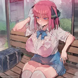 [xDomiKami]nakano nino  - bus stop[AI Generated]