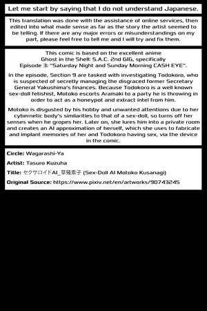 Sex-Doll AI Motoko Kusanagi