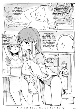 [Nanashi no Chinpoppu] Konyoku wa Onaka no Naka de | A Mixed Bath Inside Her Belly [English] [NudeSalad]