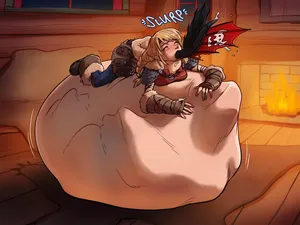 [Artist bG] Astrid eats Toothless（龙腾）