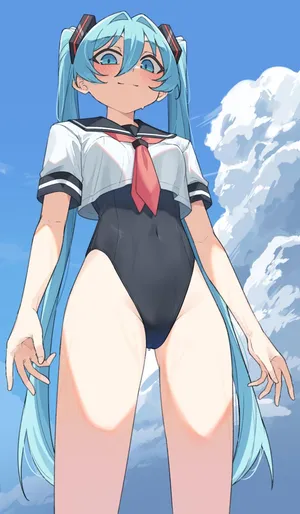[ぐるてん] スク水セーラーっていいですよねって感じのミクさん (VOCALOID)
