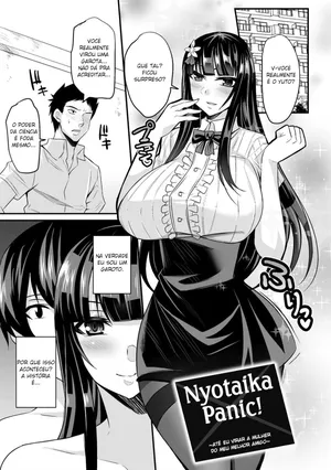 [Nishida Megane] Nyotaika Panic! ~Ore ga Shinyuu no Onna ni Naru made~ | Nyotaika Panic! ~Até eu virar a mulher do meu melhor amigo~ (Haiboku no Bigaku) [Portuguese-BR]