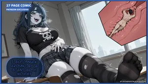 [GTSDimensionJumper] Giantess Comic - I Got Snuck Around by a Giant Goth Mommy [AI GENERATED]