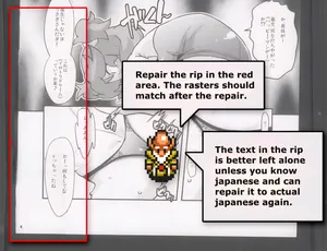 Attempt to repair a ripped page