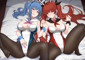 [ハッカマン] ホノルルとセントルイスのイチャラブ3Pえっち (アズールレーン)