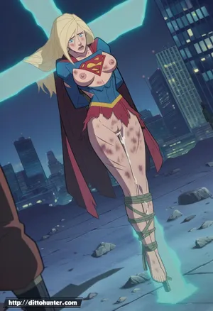 [Ditto Seeker] [Requested] Supergirl (DC Comics) Monster Horde Overwhelms Her Holes [Ai Generated]