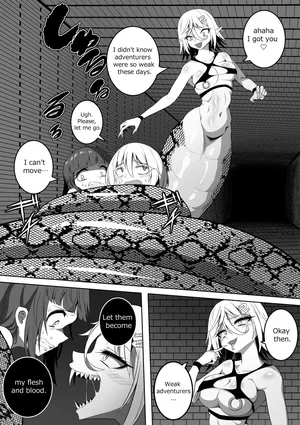 カイガ【kaiga】 - Lamia swallowed more than her limit and her stomach is about to burst (8p) ENG ver
