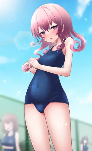 [うさぎ兎さめ] 【小説＋イラスト】ネネカさんとプールの授業